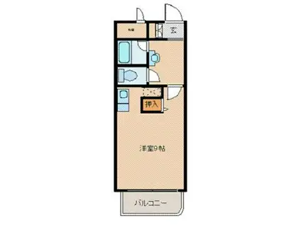 ロイヤルパーク五橋(1K/2階)の間取り写真