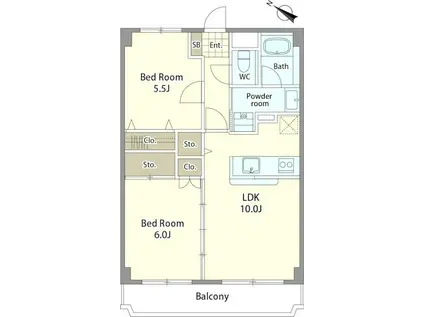 PLENDY瑞江(2LDK/1階)の間取り写真