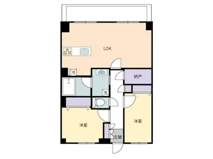 シャトーエスト彦根2(2SLDK/9階)の間取り写真