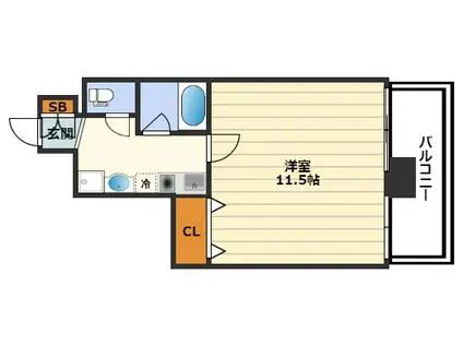 レジュールアッシュ梅田イースト(1K/10階)の間取り写真