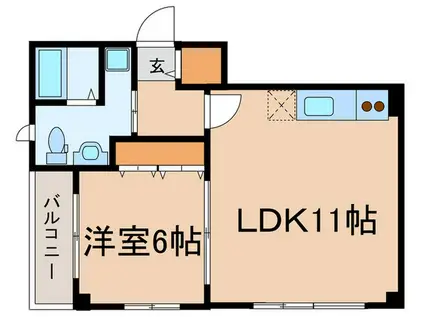 KUレジデンス(1LDK/1階)の間取り写真