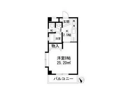 ホーメスト北原T・M(1K/2階)の間取り写真