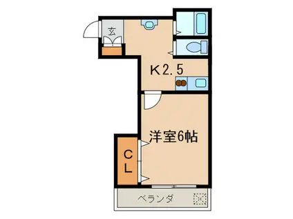 メゾン日光(1K/3階)の間取り写真