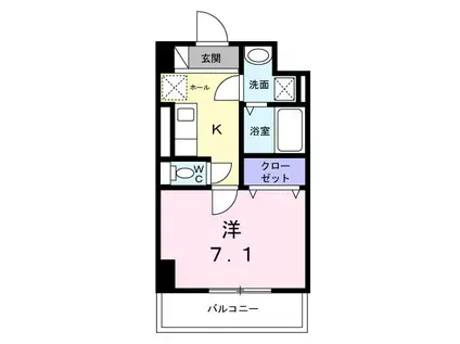 サニーレジデンス吉野II(1K/4階)の間取り写真