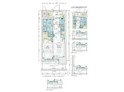 エステムコート名古屋TWIN イースト(1DK/7階)の間取り写真