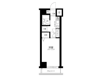フローラル上野松が谷(1K/2階)の間取り写真