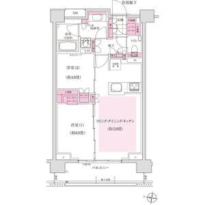 ディームス東陽町(2LDK/4階)の間取り写真