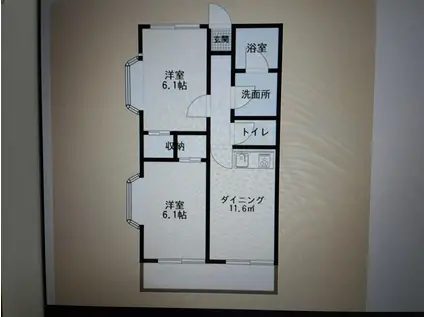 Mアパート I(2DK/2階)の間取り写真