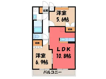 エレガンスIII(2LDK/1階)の間取り写真