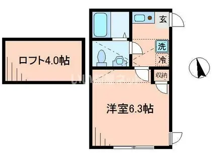 ヒルトップライン(1K/2階)の間取り写真