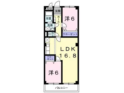 ルーラルハウス(2LDK/3階)の間取り写真