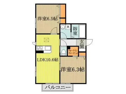 CASCADE カスケード(2LDK/1階)の間取り写真