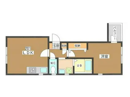 CASA BIANBCA(1LDK/2階)の間取り写真