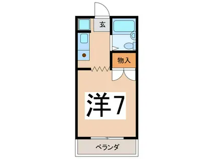 シングルコーポ岩下(1K/3階)の間取り写真