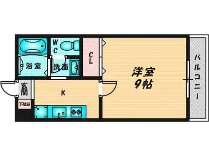 FRIENDS24(1K/2階)の間取り写真