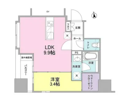 リバーレ東新宿(1LDK/8階)の間取り写真