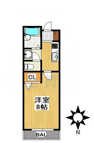 メゾン ド ビジェ(1K/2階)の間取り写真