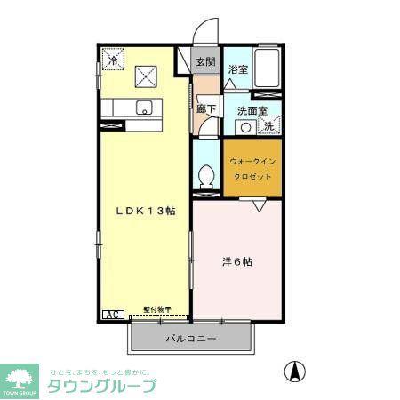 サニーコーポ富士見C(1LDK/2階)の間取り写真