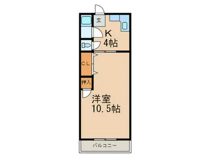 サンベール草薙北館(1K/3階)の間取り写真