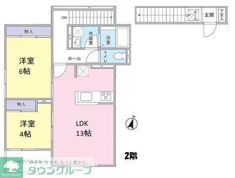 湘南新宿ライン宇須 蓮田駅 徒歩2分 3階建 築1年(2LDK/2階)の間取り写真