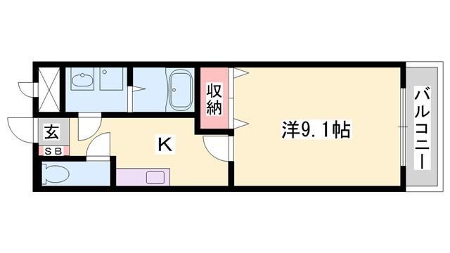 Α・21(1K/2階)の間取り写真