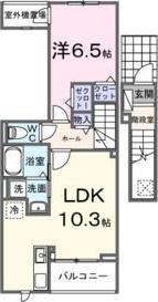 ヴィラ グレイスB(1LDK/2階)の間取り写真