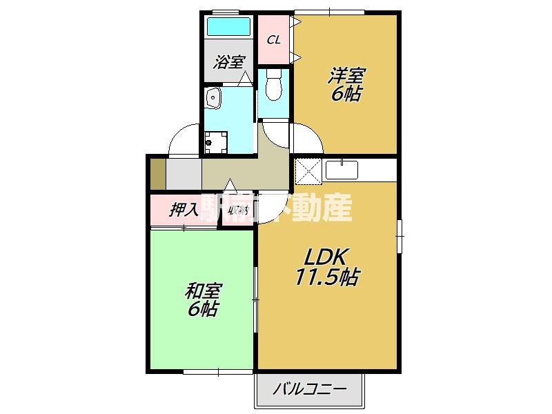 セジュール北園(2LDK/2階)の間取り写真