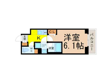 ディアレイシャス東別院(1K/11階)の間取り写真