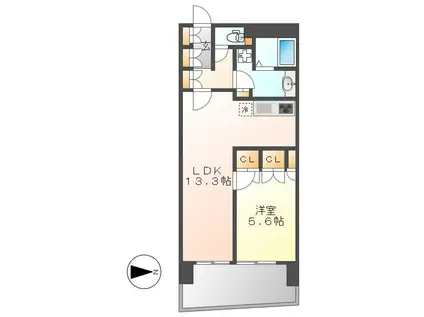 セイント橘(1LDK/3階)の間取り写真