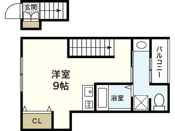 87G SOLIS翠町(ワンルーム/2階)の間取り写真