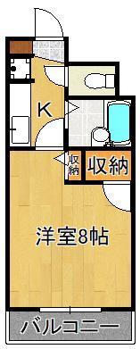 アンデックス折尾(1K/4階)の間取り写真