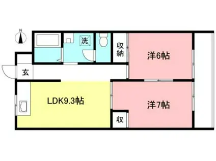 シャーデルコマイ(2LDK/1階)の間取り写真