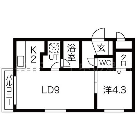 SUNNY SPOT(1LDK/3階)の間取り写真