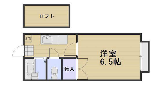 メゾンドゥクロワ (1K/1階)の間取り写真