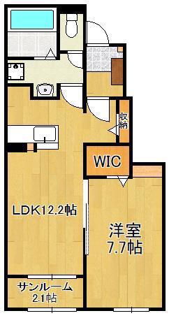 アイビーシャルムコート(1LDK/1階)の間取り写真