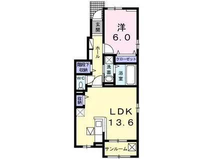 ベル・モア(1LDK/1階)の間取り写真