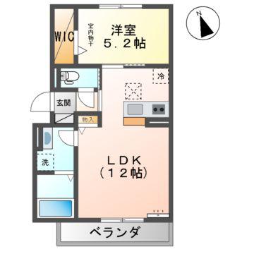 メゾン フローラ(1LDK/1階)の間取り写真