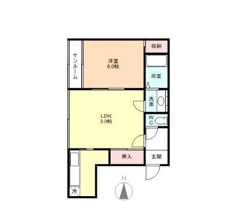 ヴェルニ(1LDK/1階)の間取り写真