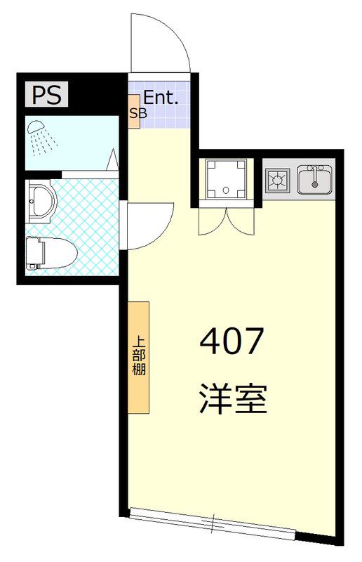 ローゼンハイム(ワンルーム/4階)の間取り写真