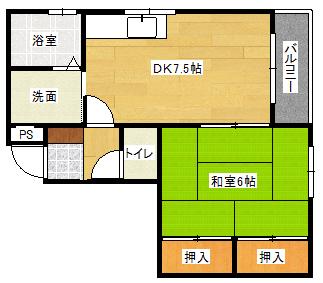パークサイドYNY(1DK/3階)の間取り写真