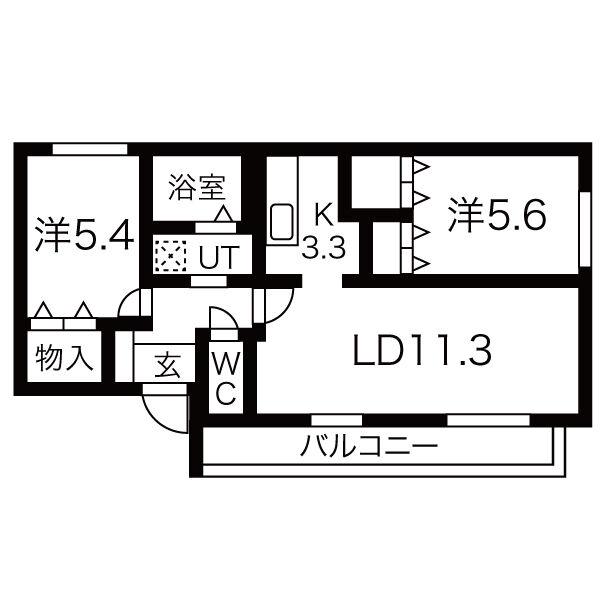 ピアジュ宮の森(2LDK/3階)の間取り写真