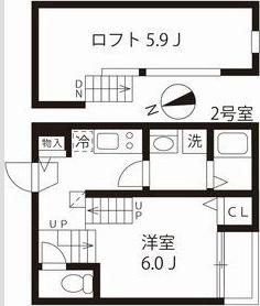 ハーモニーテラス大杉町III(1K/1階)の間取り写真