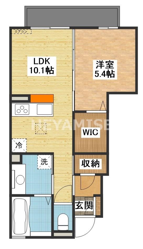 クラウンヒル(1LDK/1階)の間取り写真
