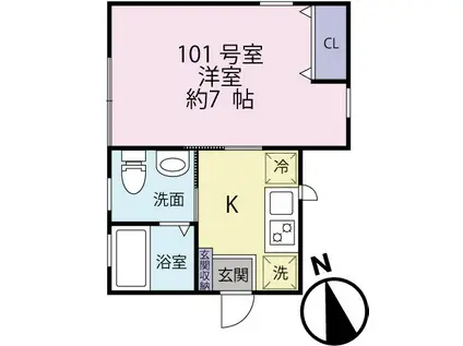 ノンナ ティー(1K/1階)の間取り写真