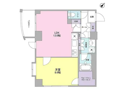 プラース千代田富士見(1LDK/3階)の間取り写真