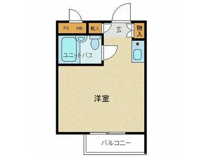 ハイシティ三軒茶屋第2(ワンルーム/3階)の間取り写真