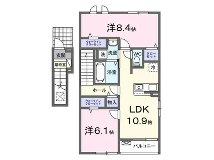 DKB-袋井I(2LDK/2階)の間取り写真