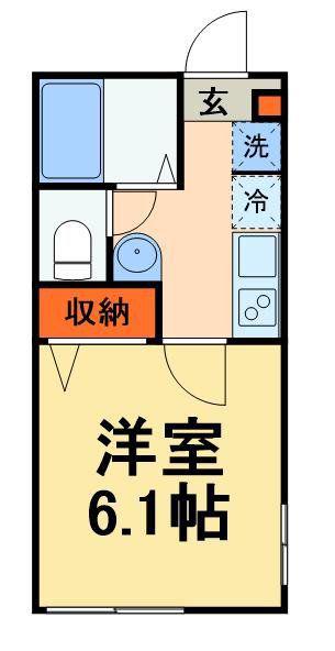ル・サンクコート八千代台(1K/1階)の間取り写真
