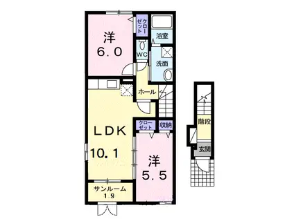 メゾンアルモニーIII(2LDK/2階)の間取り写真