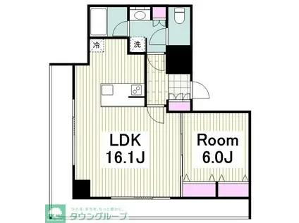 パシフィックロイヤルコートみなとみらい アーバンタワー(1LDK/7階)の間取り写真
